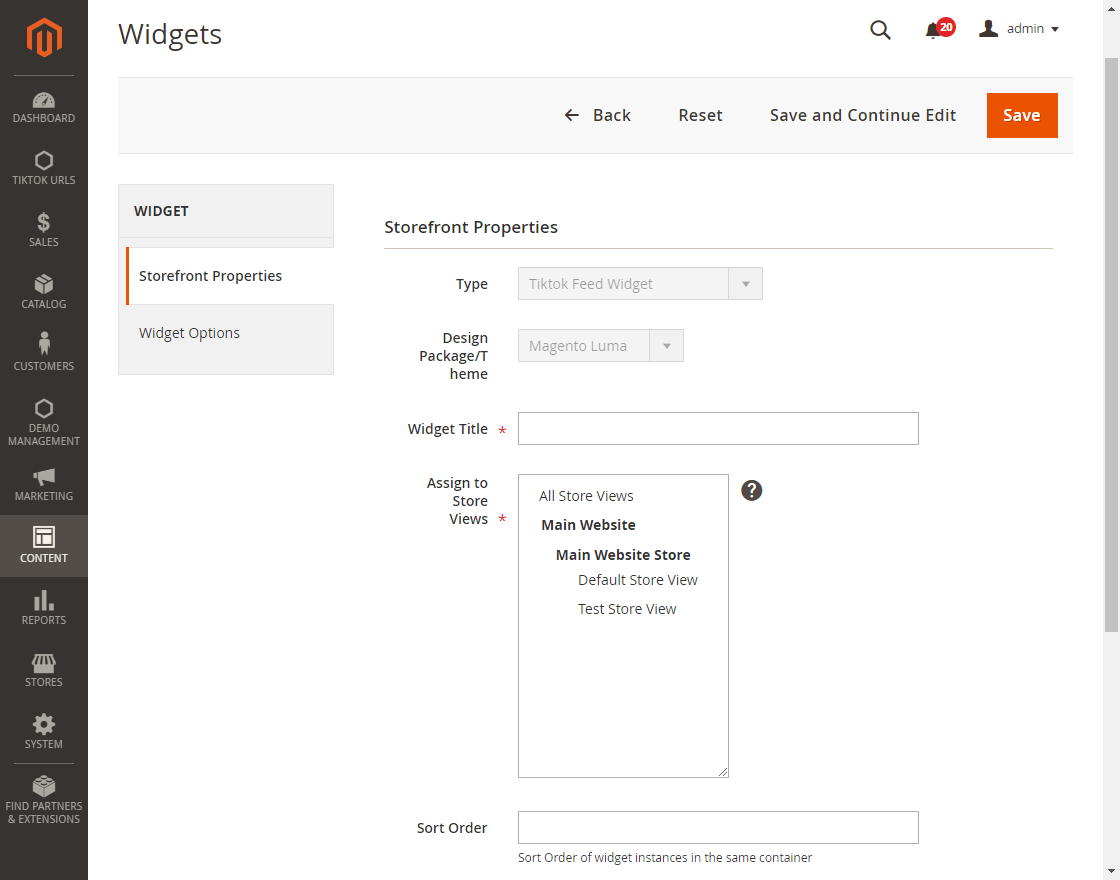 TikTok Feed Widget for Magento 2