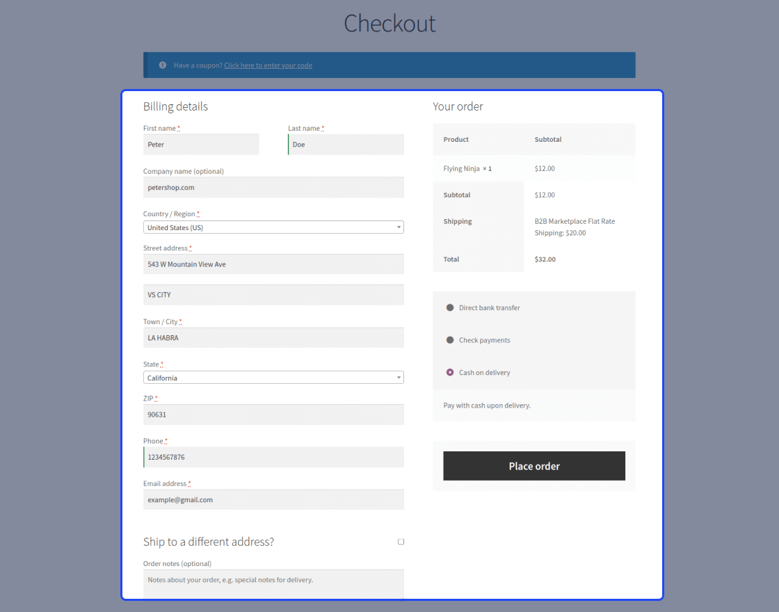 B2B Marketplace Split Cart for WooCommerce