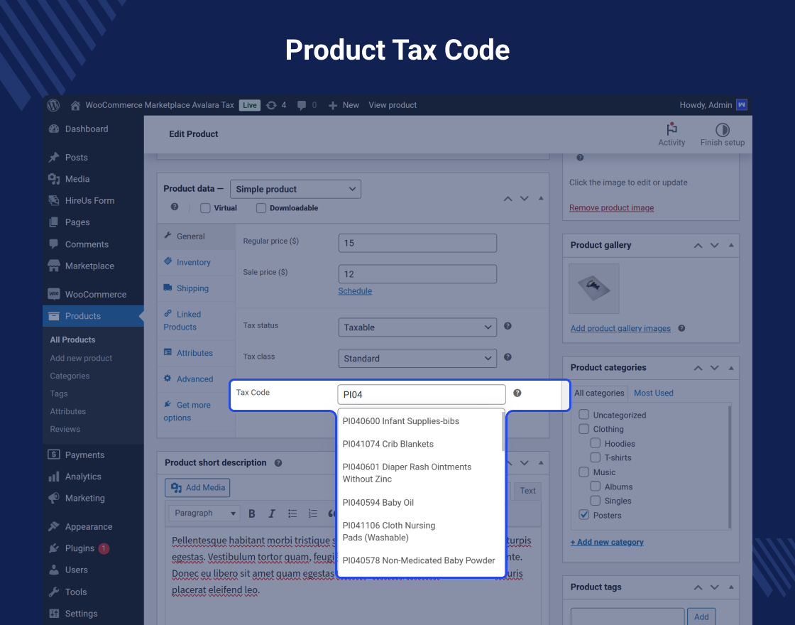Woocommerce Marketplace Avalara Tax Integration