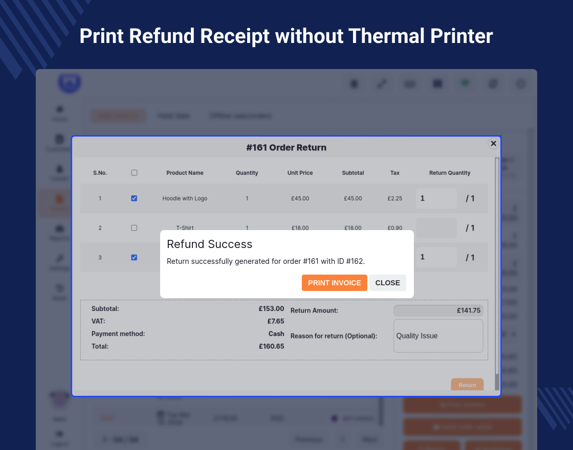 POS Order Return for WooCommerce