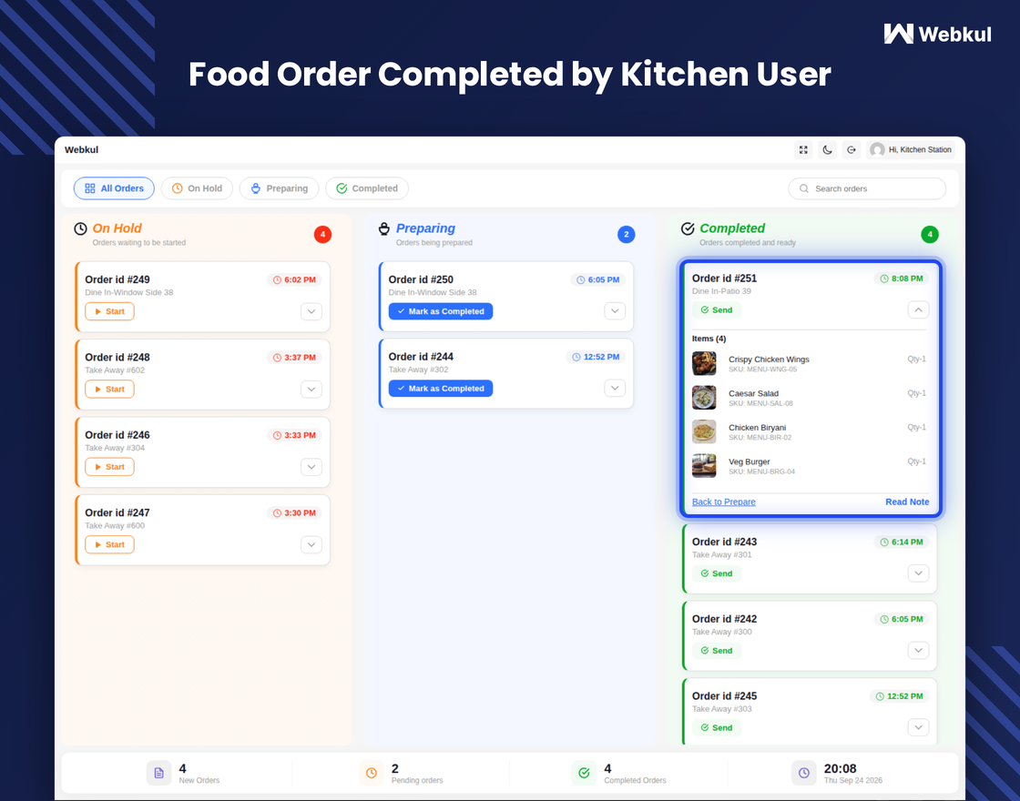 WooCommerce Restaurant Kitchen POS