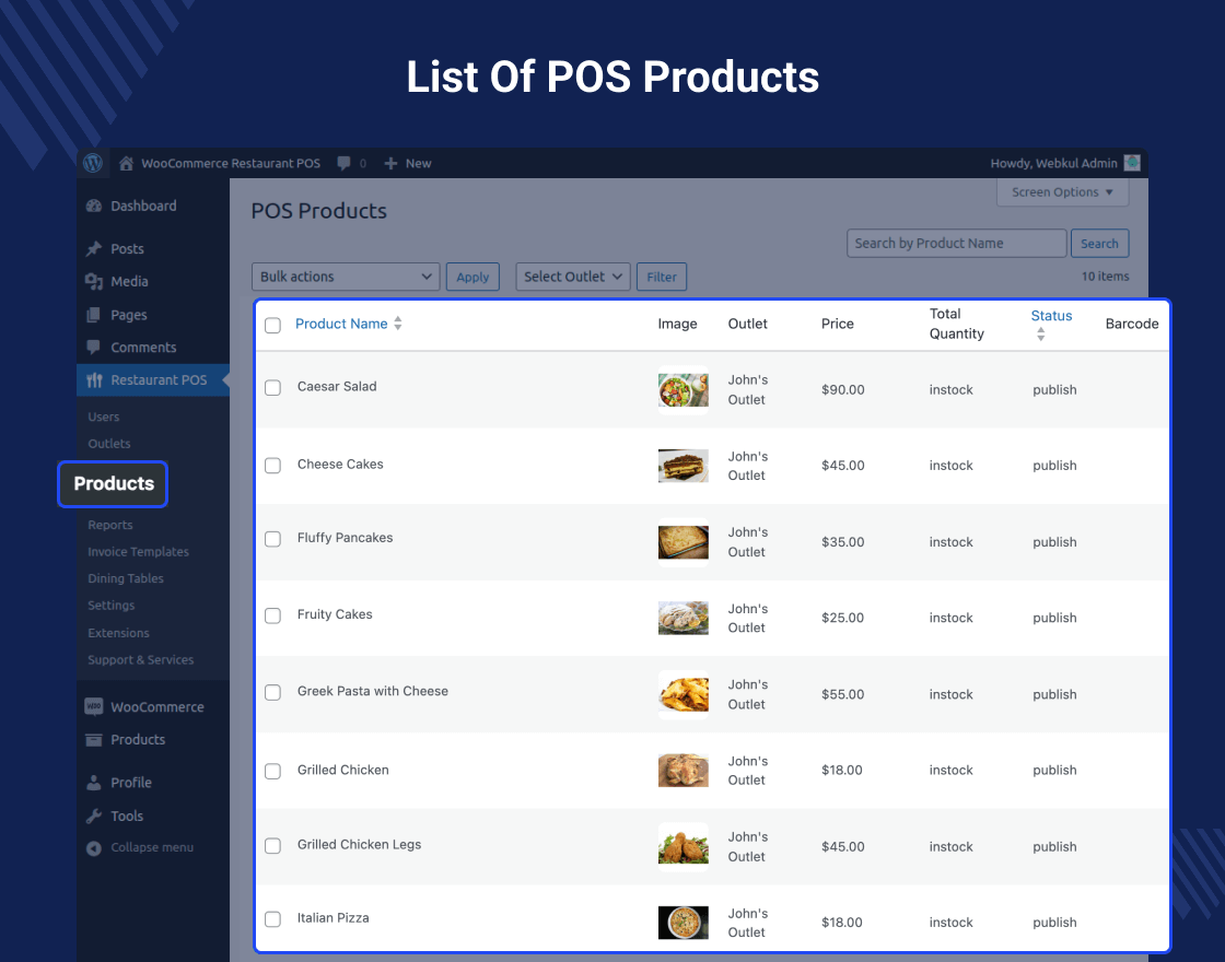 WooCommerce Restaurant Point of Sales System