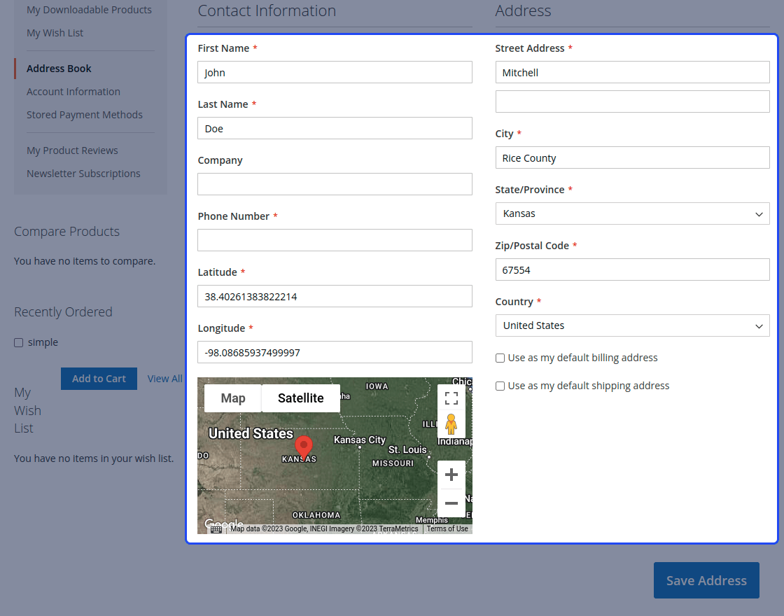 Magento 2 Google Maps Pin Address