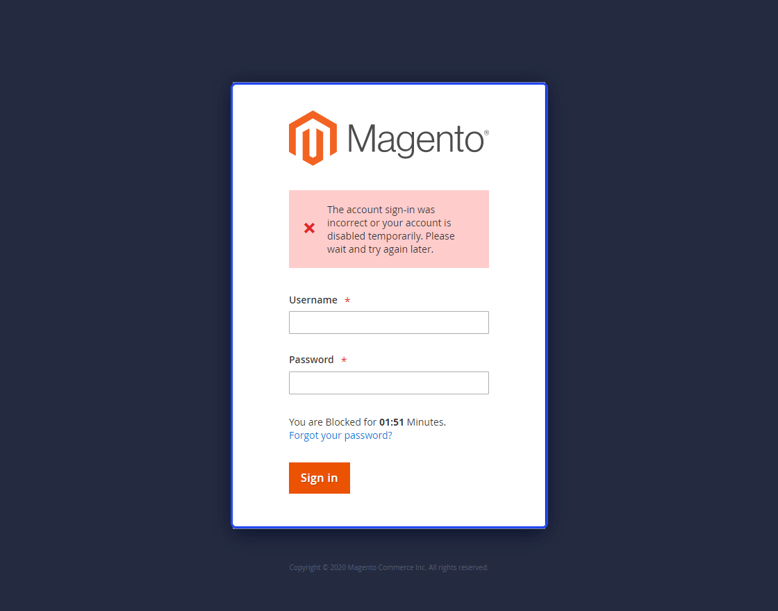 Excessive Attempt Lock for Magento 2