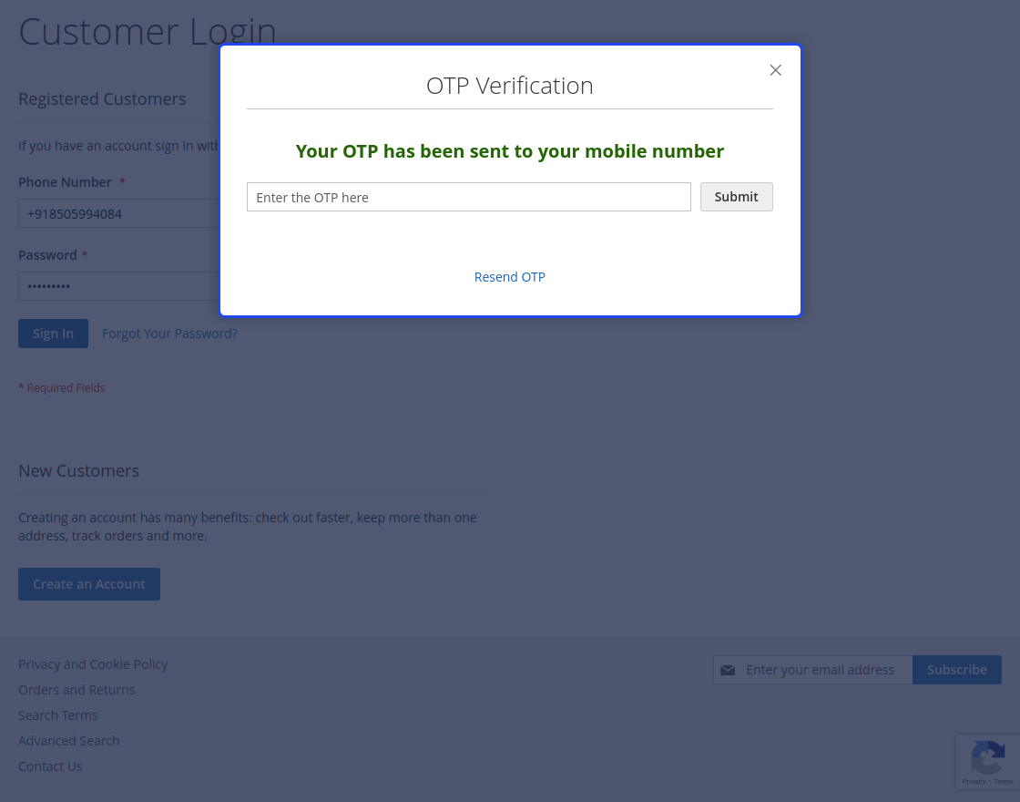 Magento 2 Firebase OTP Login