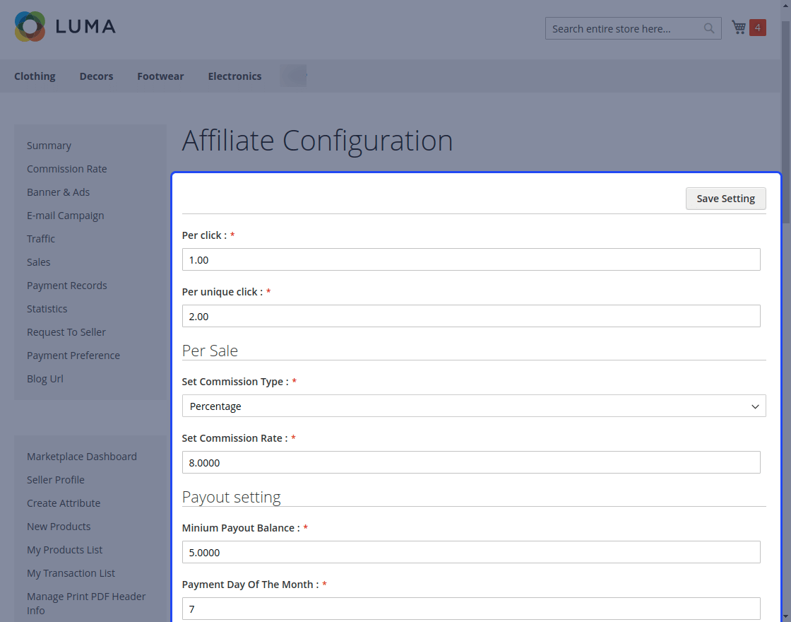 Magento 2 Marketplace Affiliate System