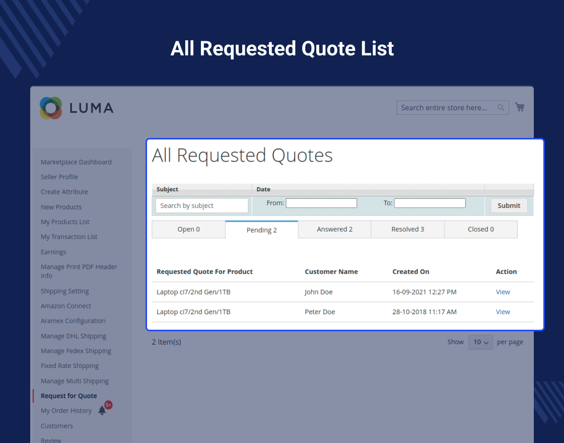 Magento 2 Marketplace Request For Quotation (RFQ)