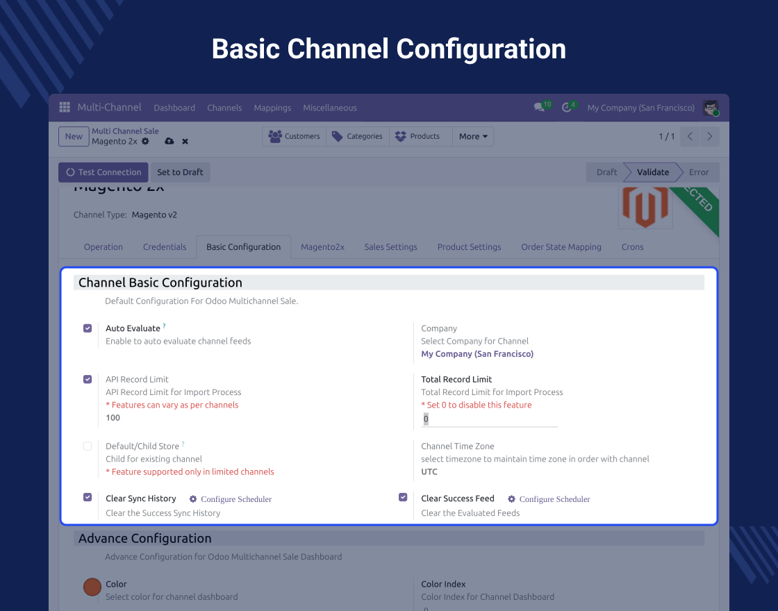 Multi Channel Magento 2.x Odoo Bridge(Multi Channel-MOB)