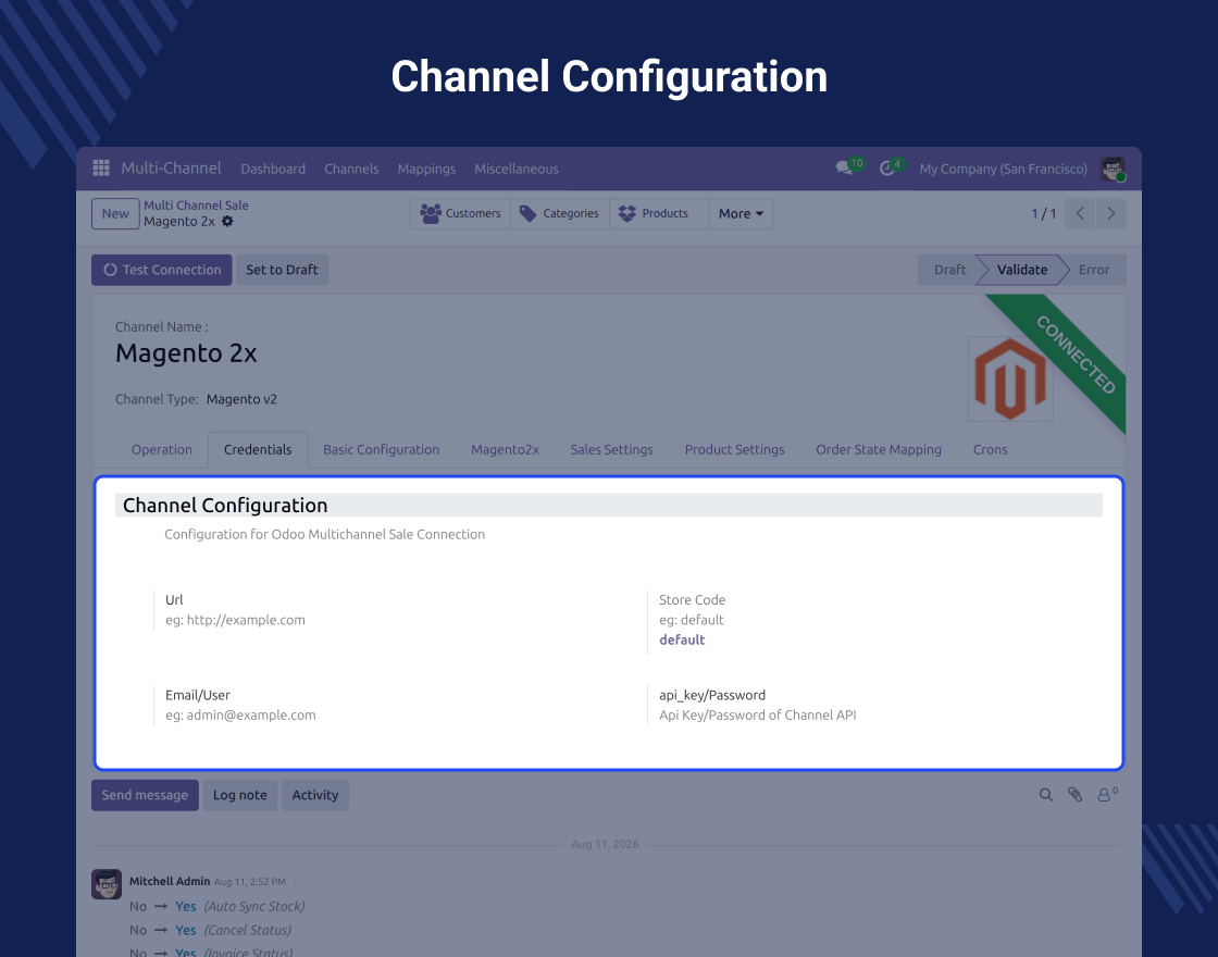 Multi Channel Magento 2.x Odoo Bridge(Multi Channel-MOB)