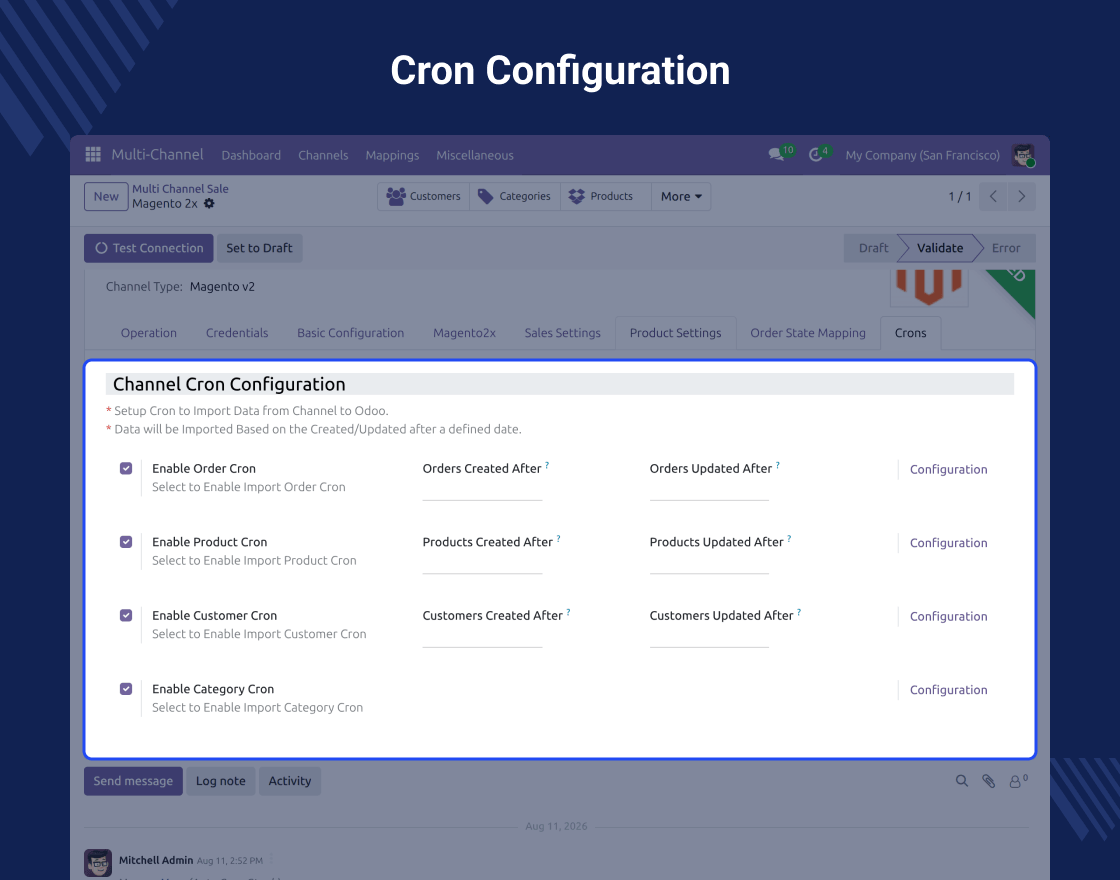 Multi Channel Magento 2.x Odoo Bridge(Multi Channel-MOB)