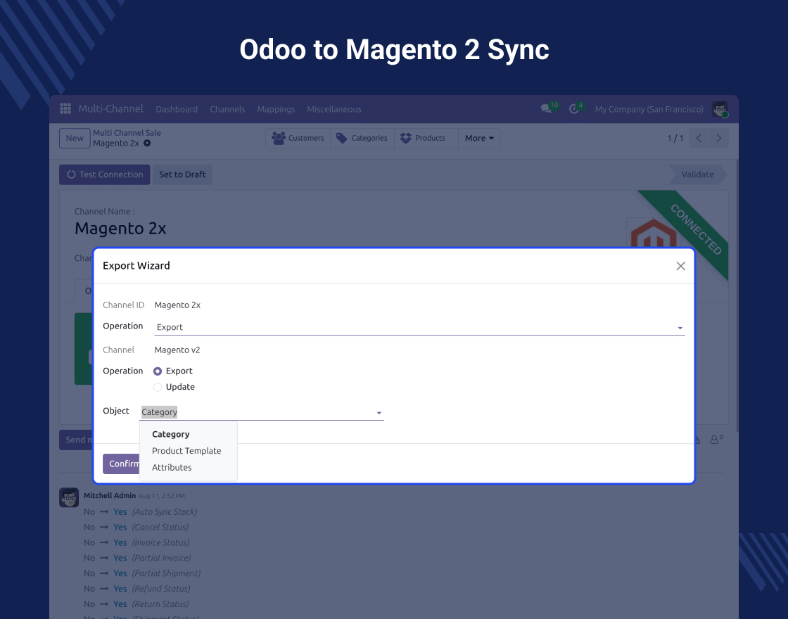 Multi Channel Magento 2.x Odoo Bridge(Multi Channel-MOB)