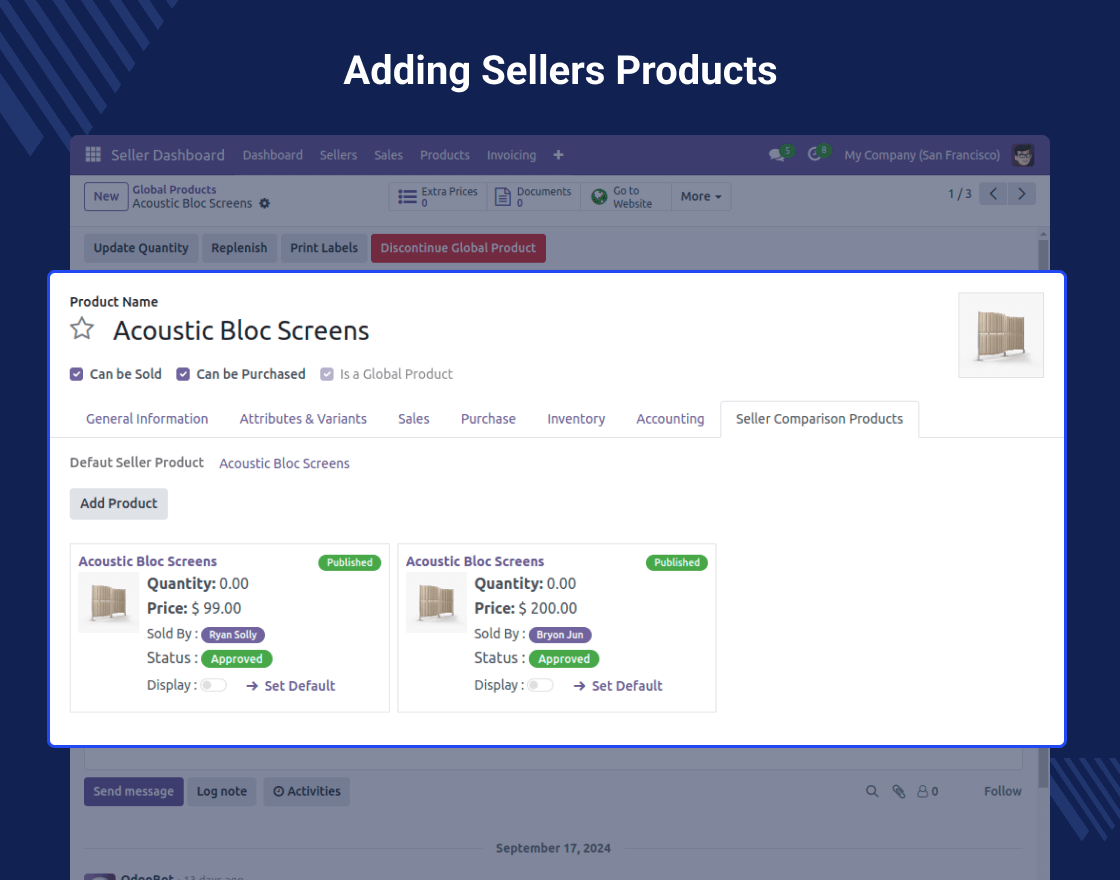 Odoo Marketplace Seller Price Comparison