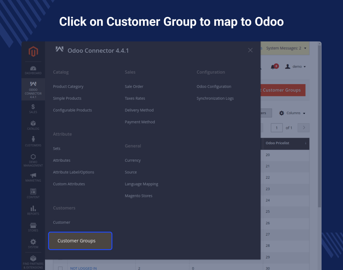 Customer Pricelist Odoo Bridge For Magento (OpenMage)