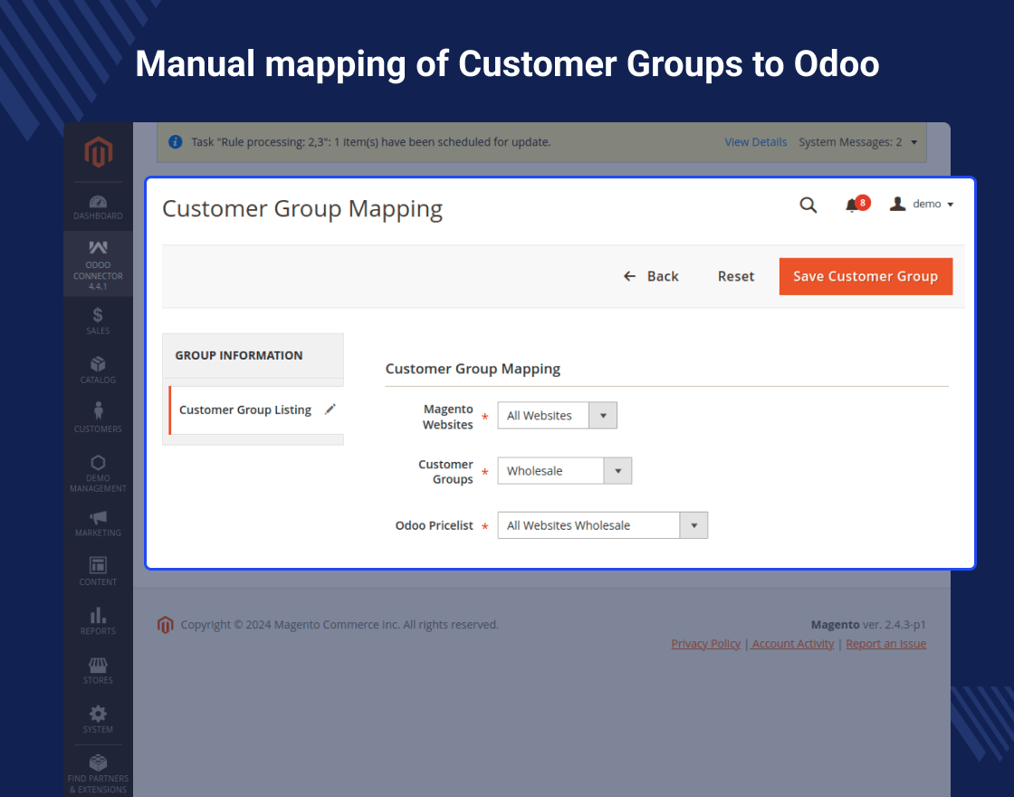 Customer Pricelist Odoo Bridge For Magento (OpenMage)
