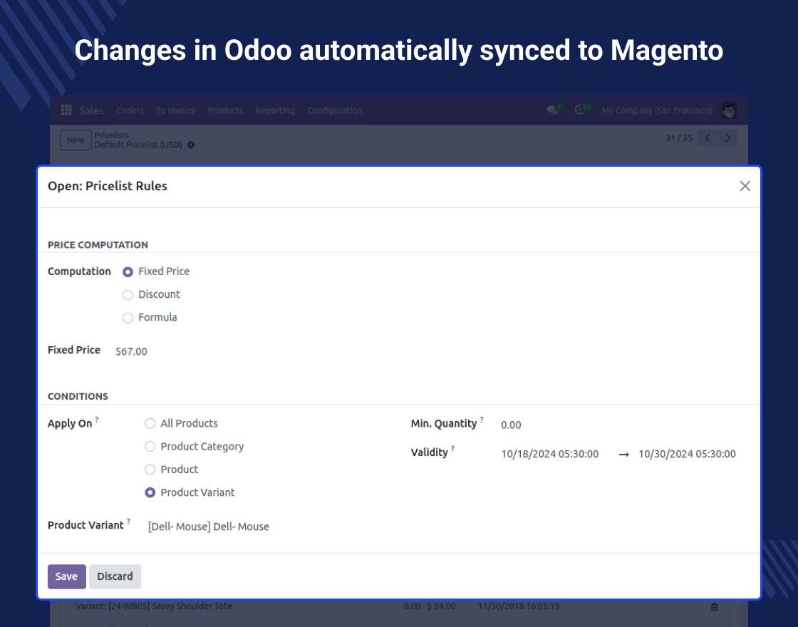 Customer Pricelist Odoo Bridge For Magento (OpenMage)