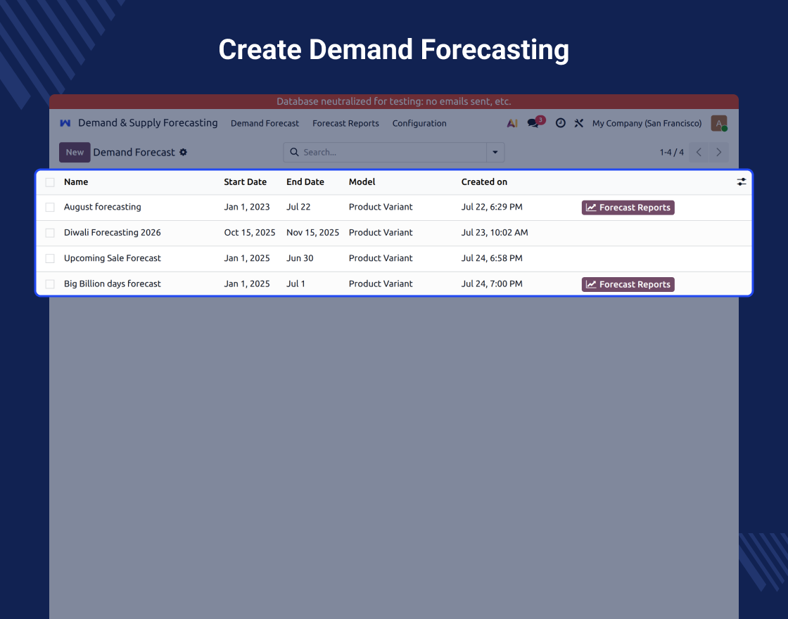 Odoo Demand and Supply Forecasting