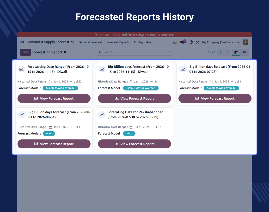 Odoo Demand and Supply Forecasting