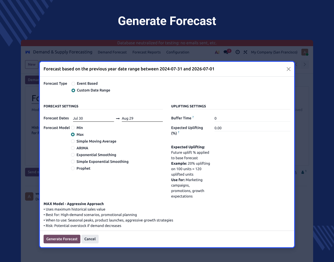 Odoo Demand and Supply Forecasting