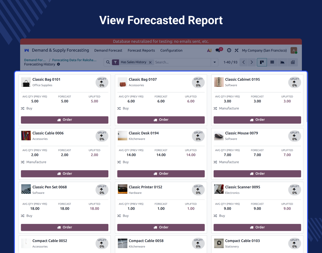 Odoo Demand and Supply Forecasting