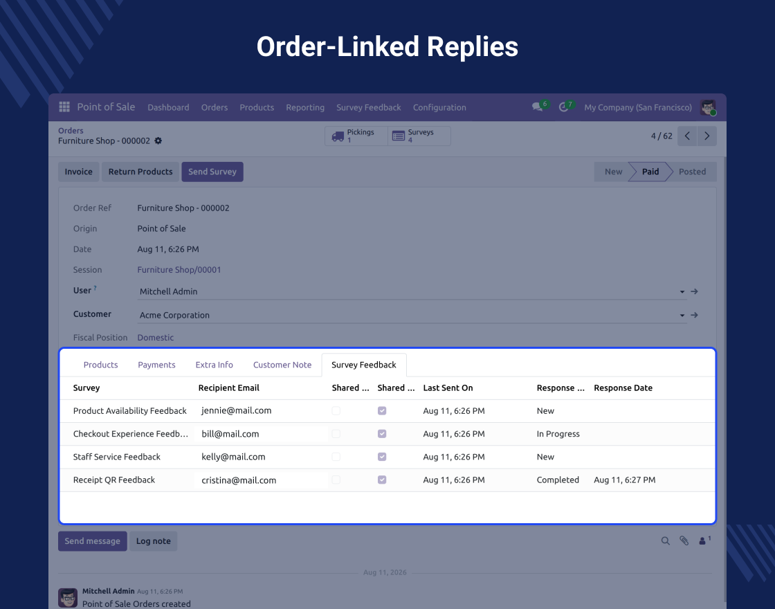 Odoo POS Survey Feedback