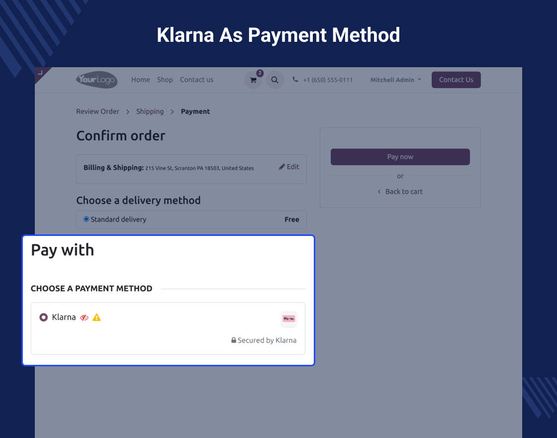 Odoo Website Klarna Payment Acquirer