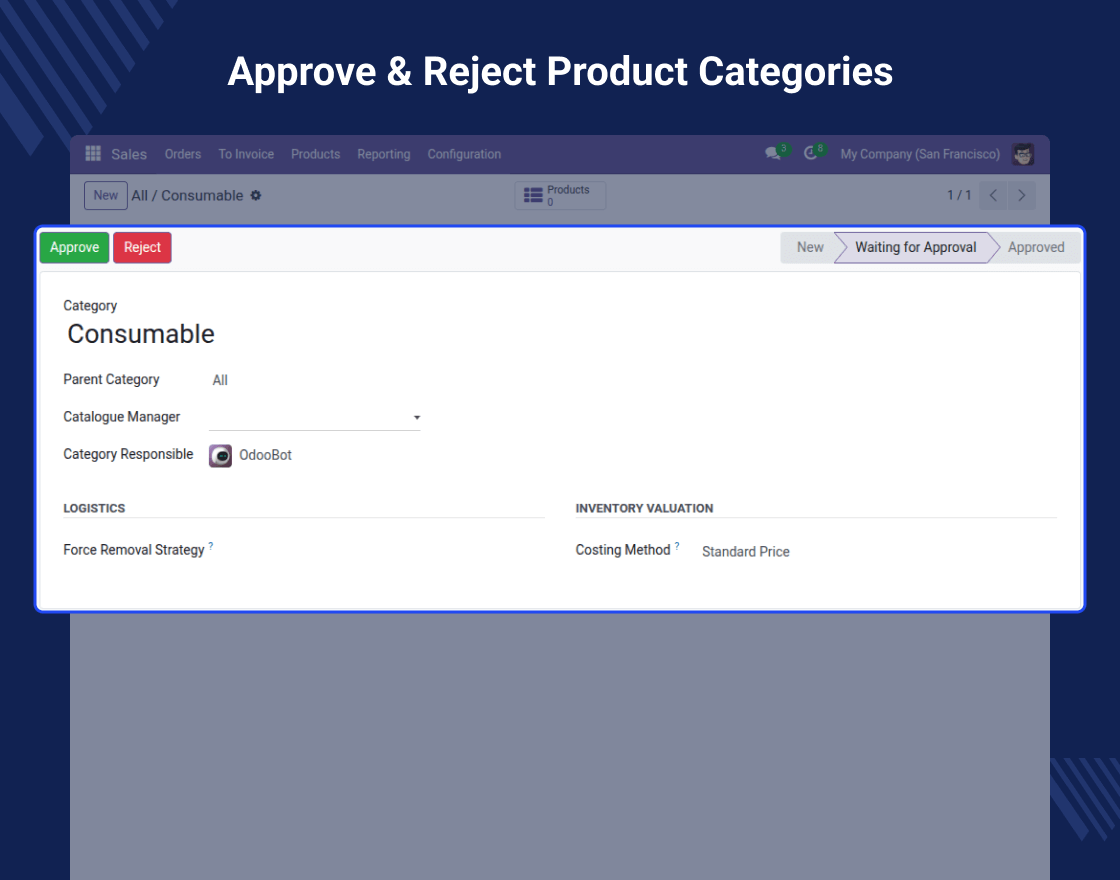 Odoo Advance Catalog Approval Management