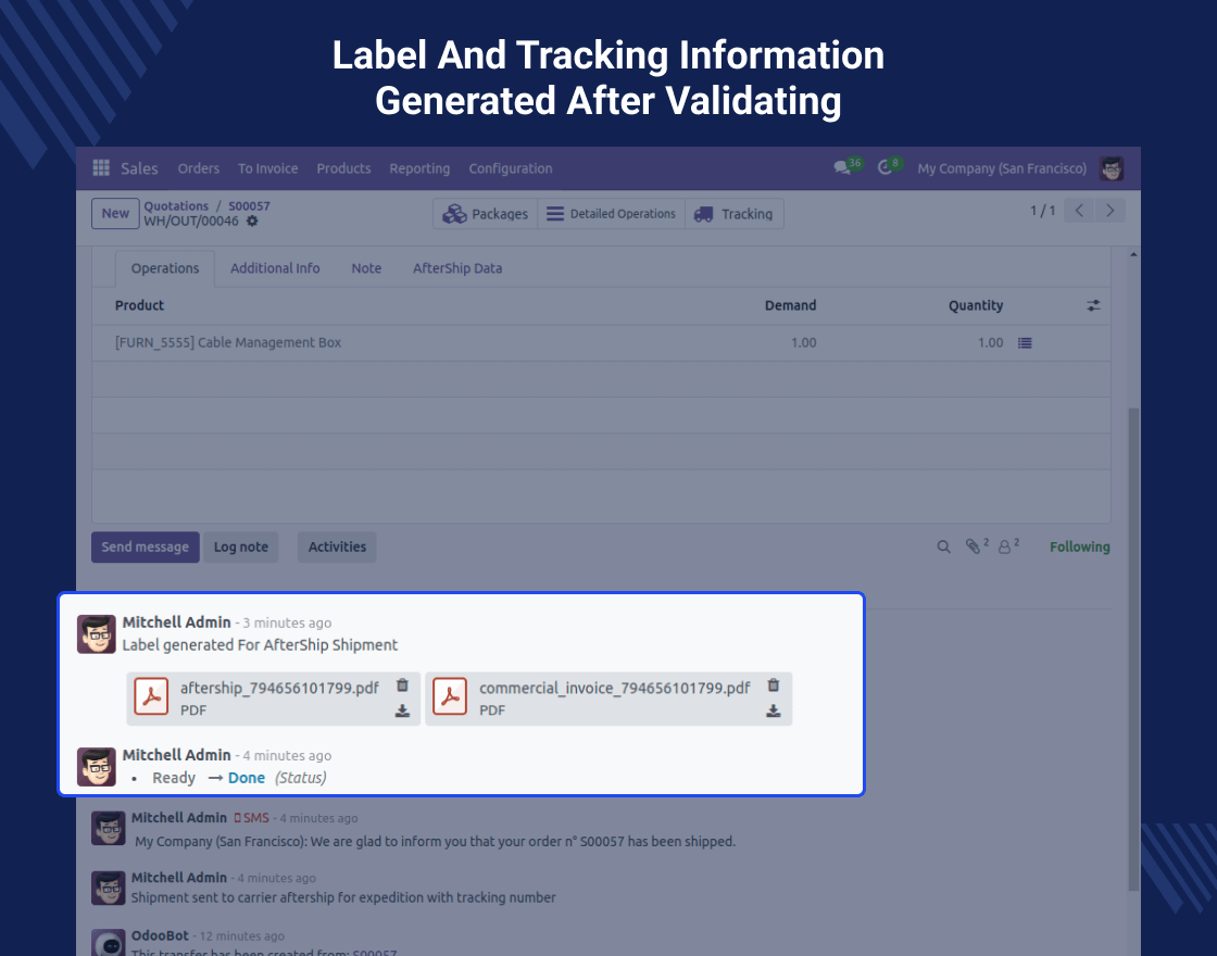 Odoo Aftership Shipping Integration