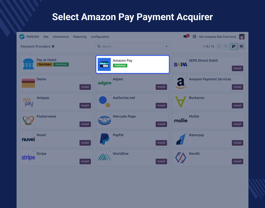 Odoo Website Amazon Pay Payment Acquirer