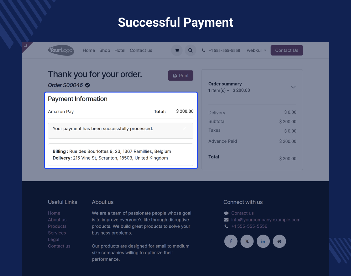 Odoo Website Amazon Pay Payment Acquirer