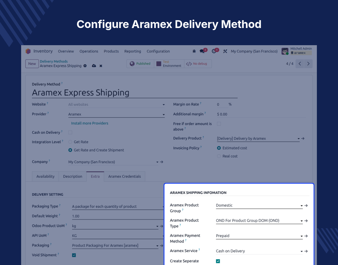 Odoo Aramex Shipping Integration