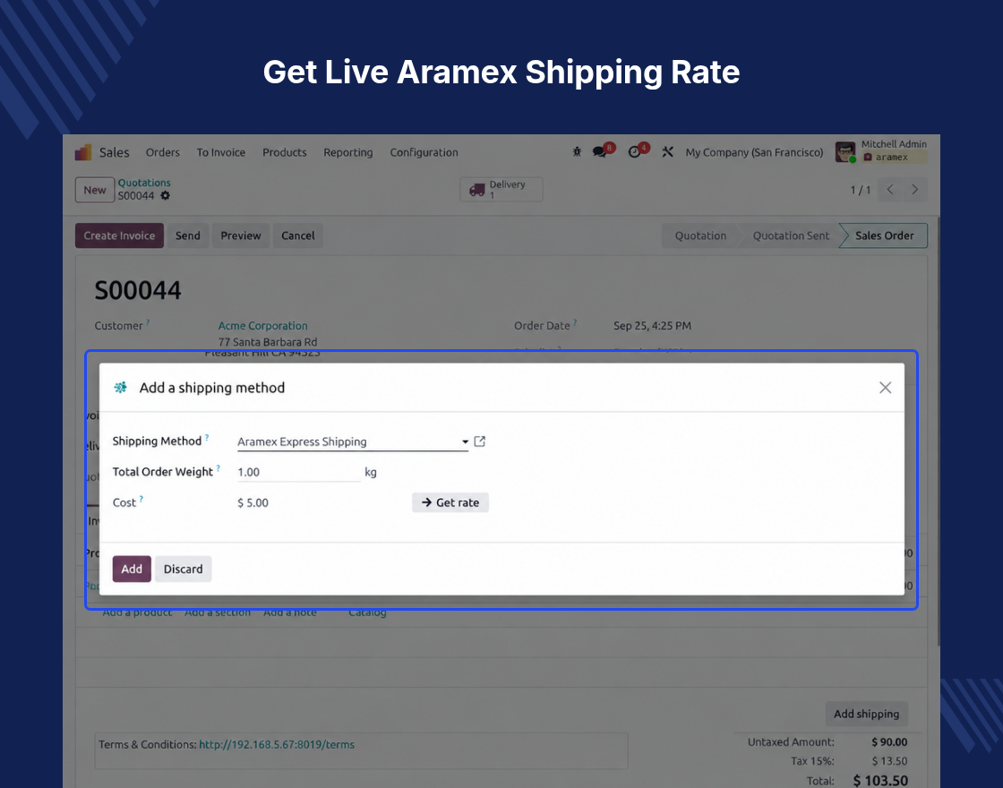 Odoo Aramex Shipping Integration