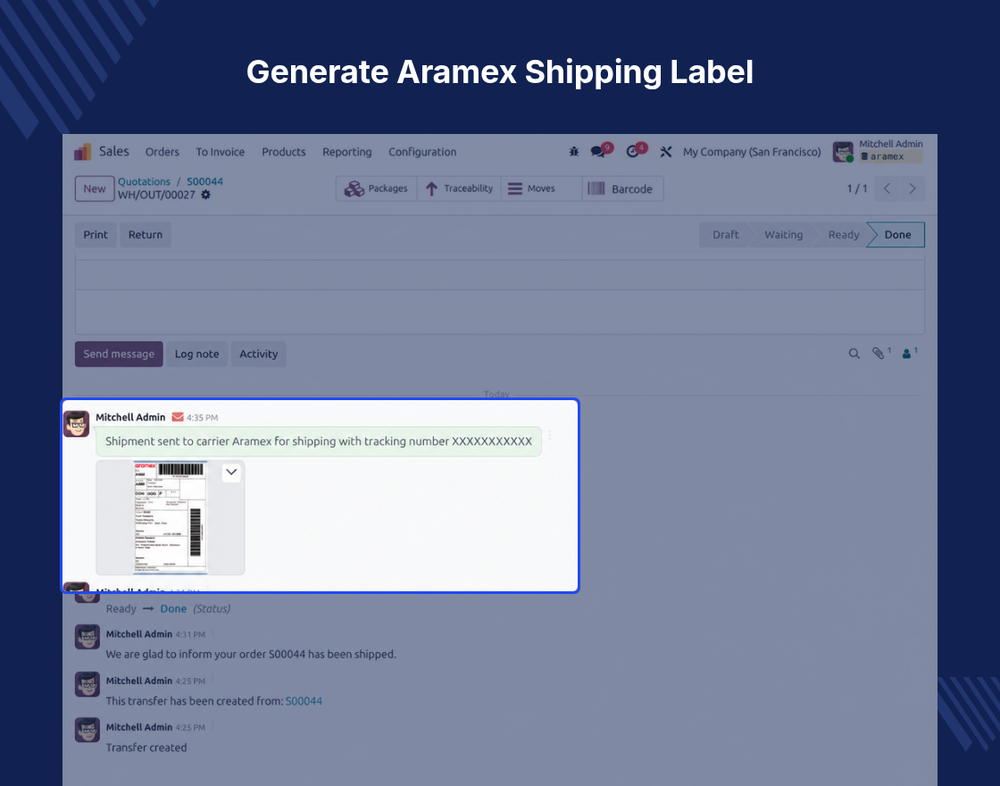 Odoo Aramex Shipping Integration