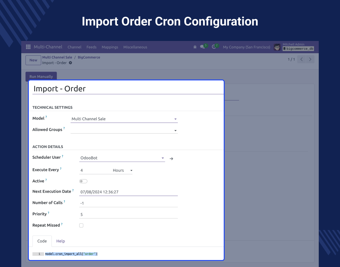Odoo BigCommerce Connector