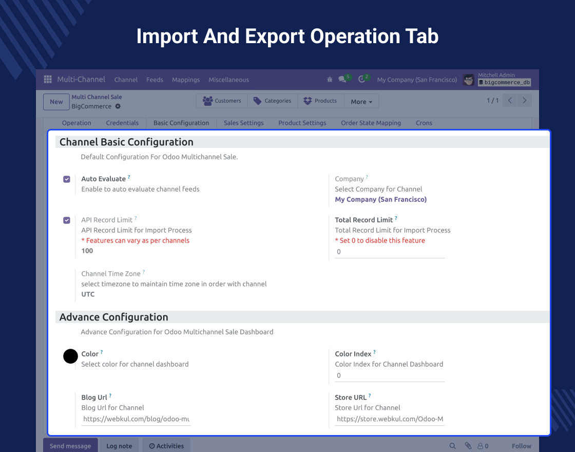 Odoo BigCommerce Connector