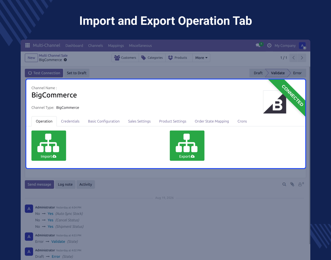 Odoo BigCommerce Connector