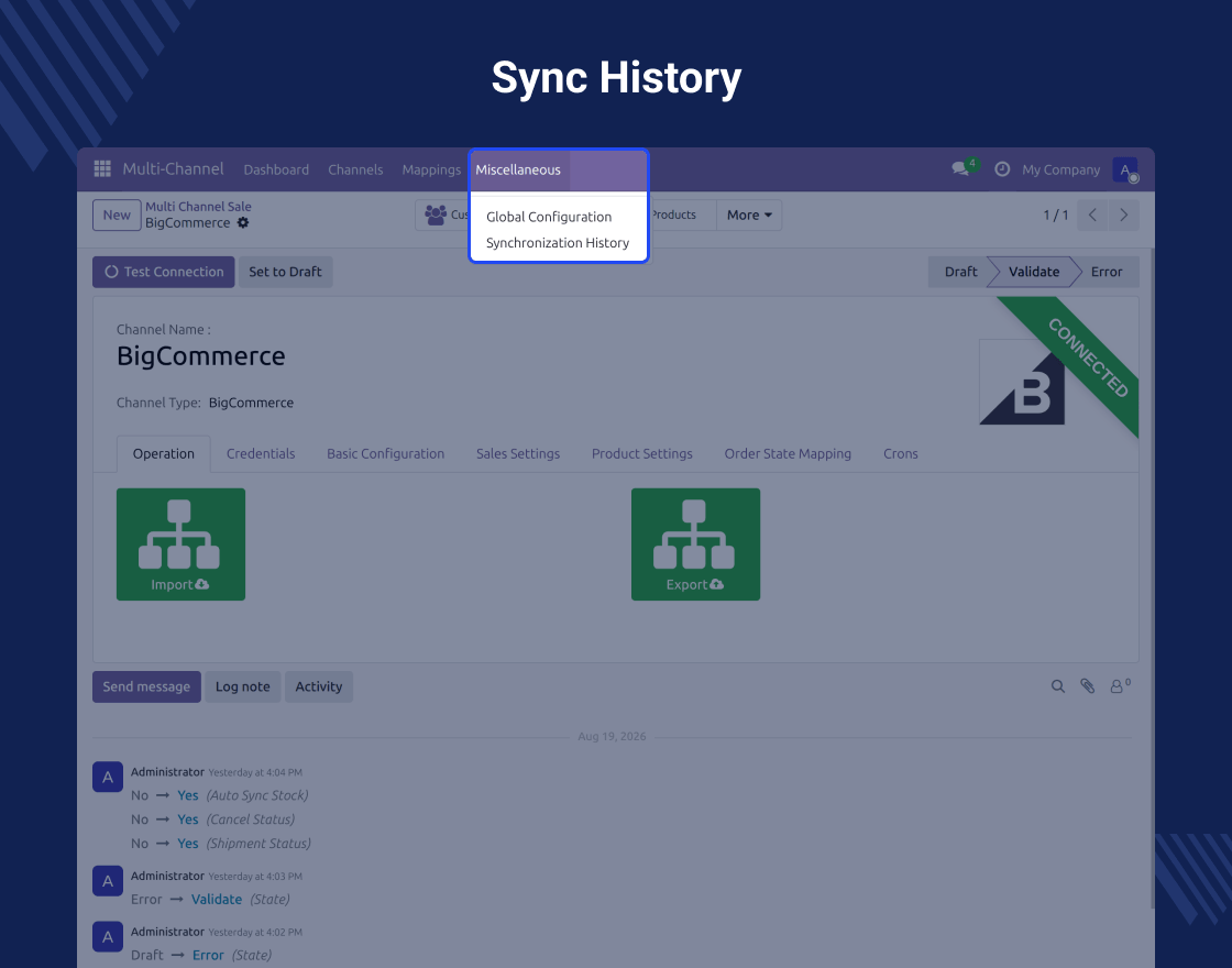 Odoo BigCommerce Connector