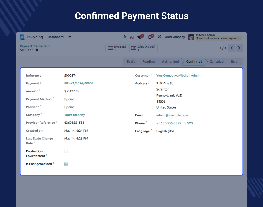 Odoo BPoint Payment Acquirer