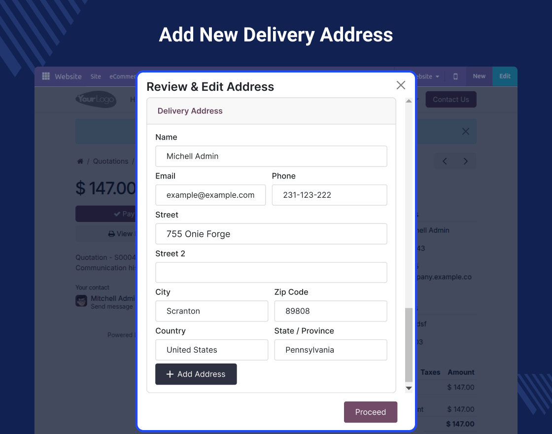 Odoo Customer Address For Portal Payments
