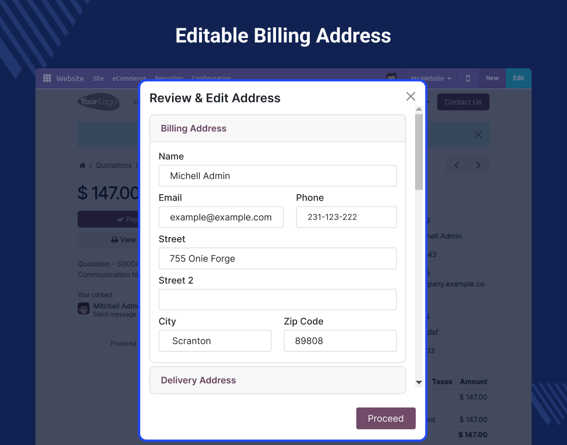 Odoo Customer Address For Portal Payments