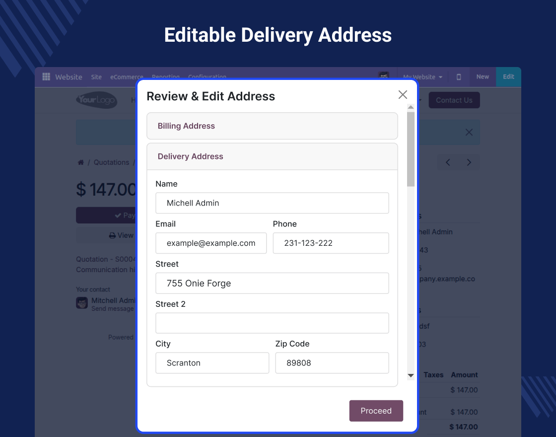 Odoo Customer Address For Portal Payments