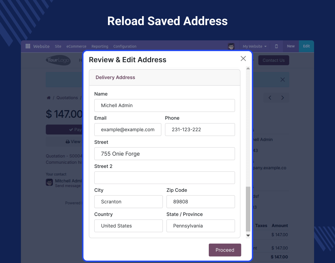 Odoo Customer Address For Portal Payments