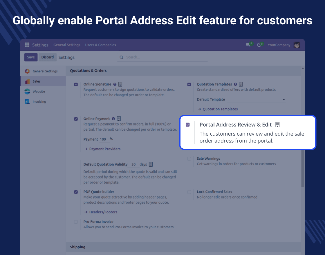 Odoo Customer Address For Portal Payments