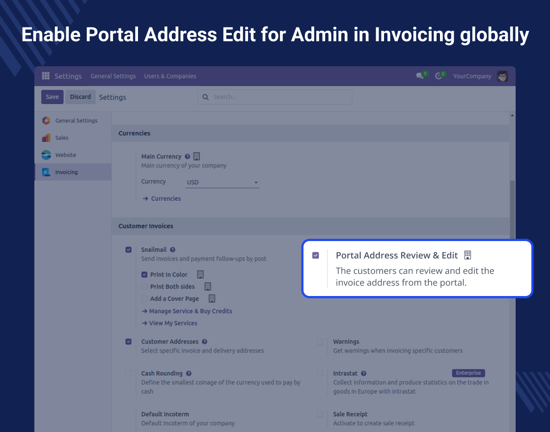 Odoo Customer Address For Portal Payments