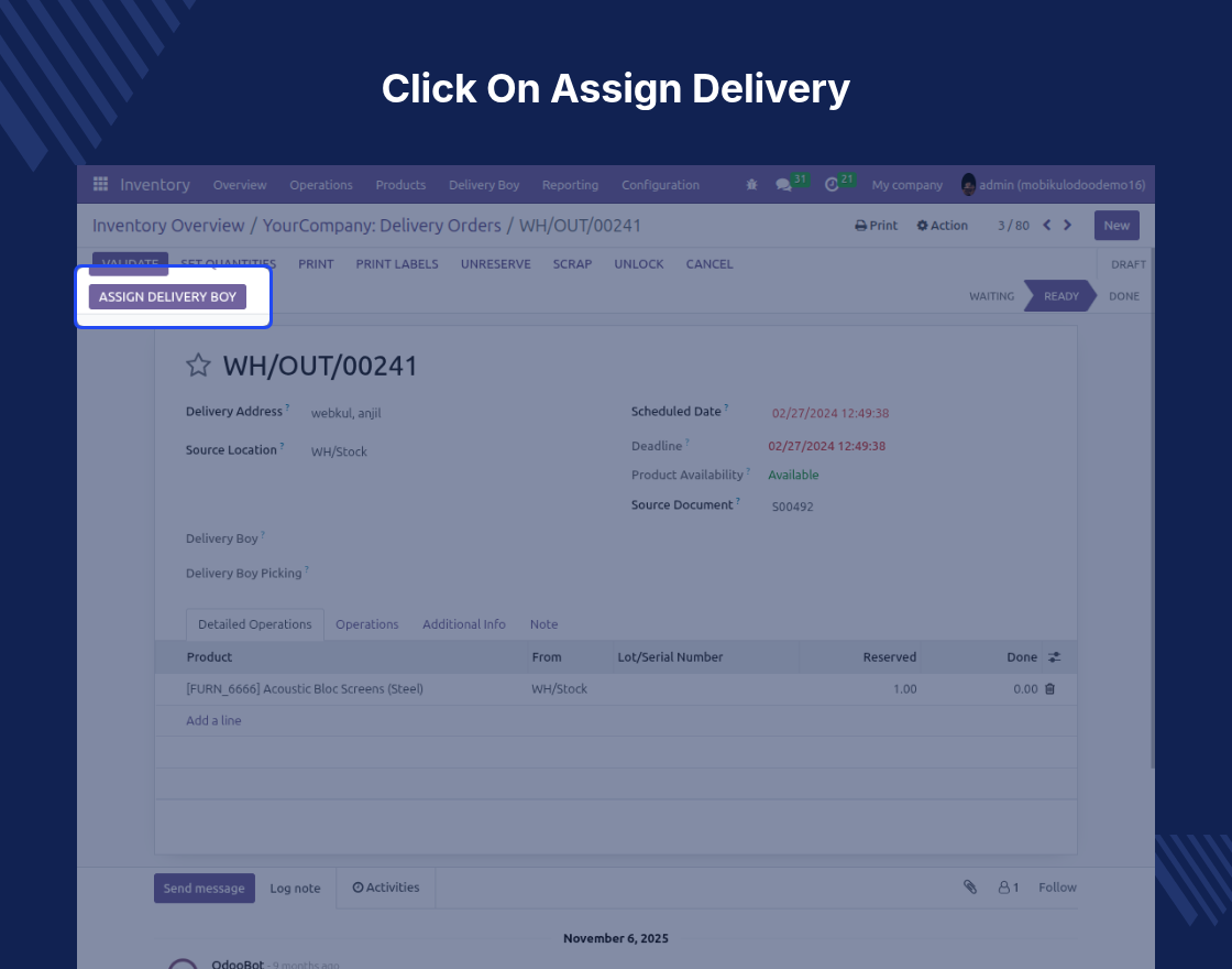 Odoo Delivery Boy App