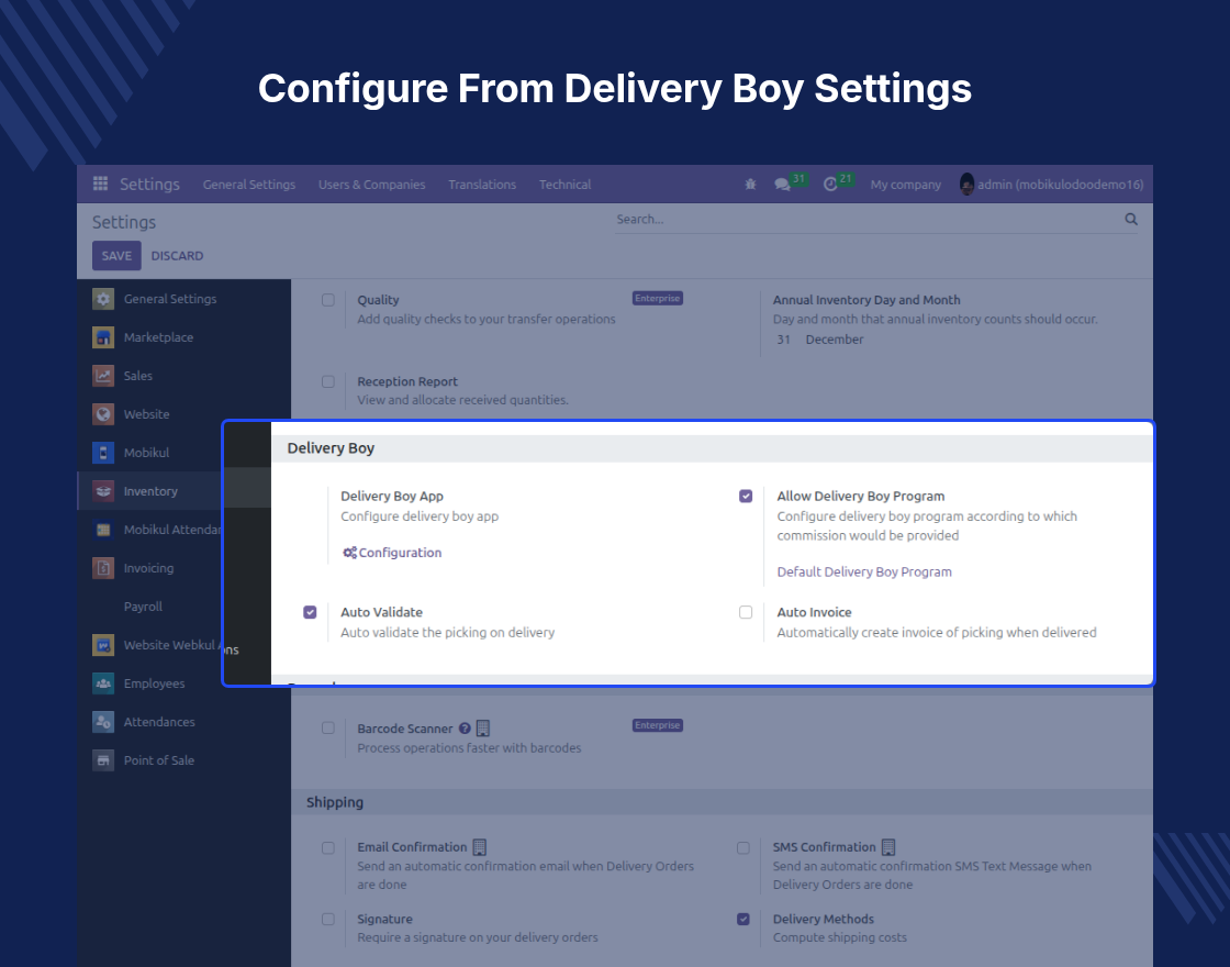 Odoo Delivery Boy App