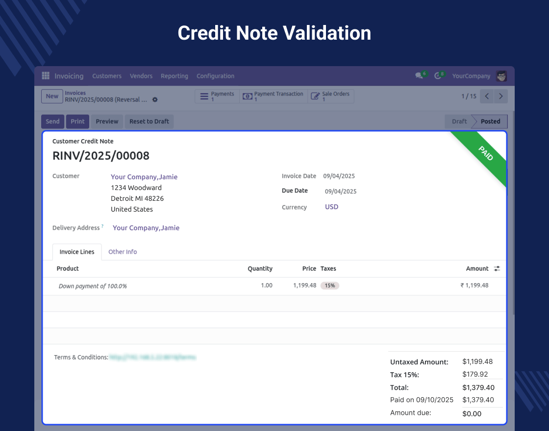 Odoo Direct Refund From PayU India