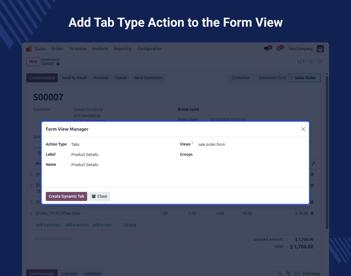 Odoo Dynamic Form View Manager