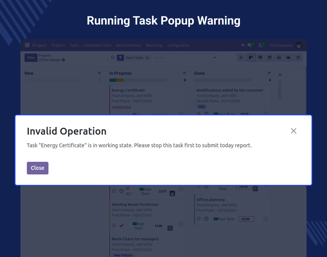 Odoo Employee Daily Work Report