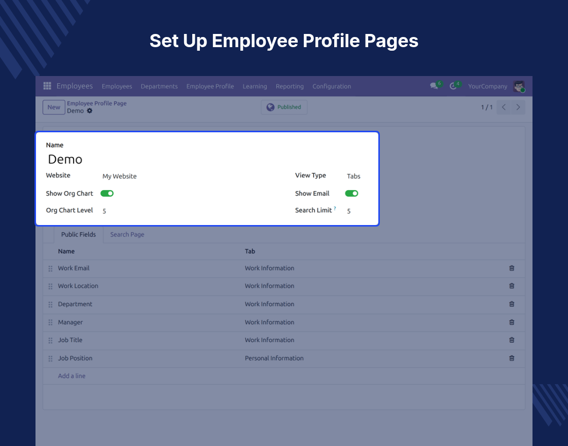 Odoo Employee Profile Page