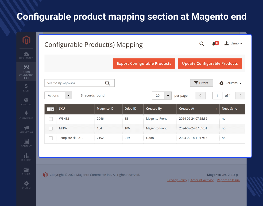 Odoo ERP Connector For Magento 2